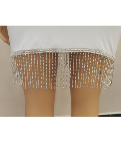 Rhinestone Tassel Mini Dress