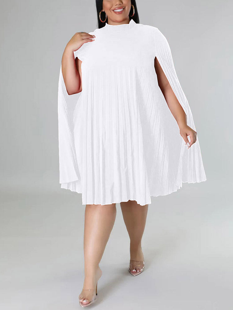 Split Cloak Sleeve Chiffon Dress