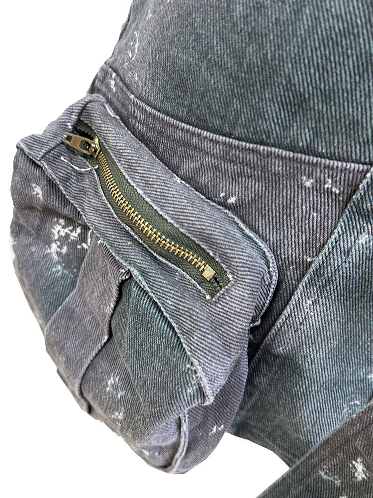 Cargo Pocket Denim Skirt - ECHOINE