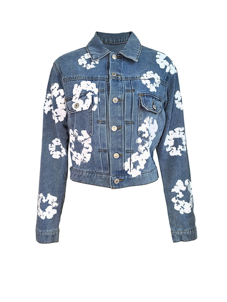 Floral Print Denim Jacket & Jeans - ECHOINE