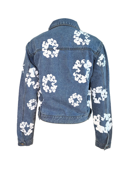 Floral Print Denim Jacket & Jeans - ECHOINE