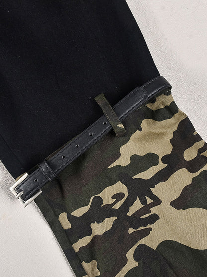 Camouflage Jacket & Pants Denim Set - ECHOINE