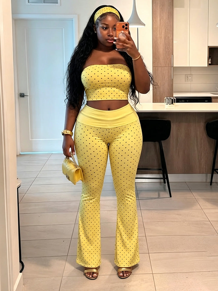 Brunch Polka Dot Pant Set W/Headband