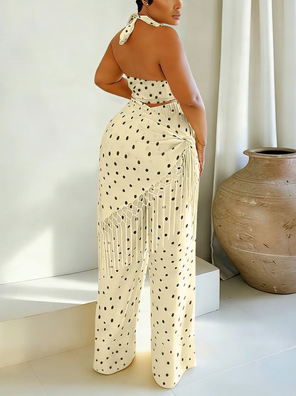 Polka Dot Fringe Three Pieces Set