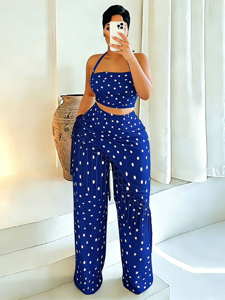 Polka Dot Fringe Three Pieces Set