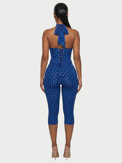 Polka Dot Jumpsuit & Corset Set