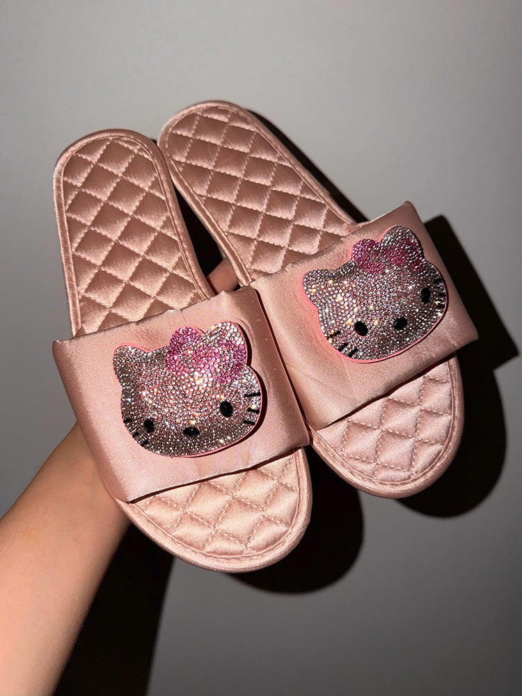 Bedroom Cute Rhinestone Slides