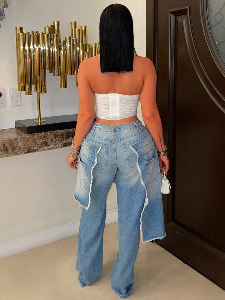 Double Layered Denim Jeans