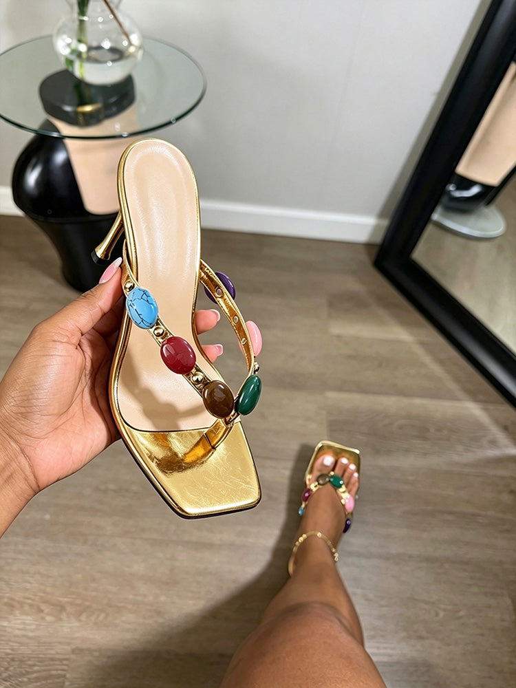 Gemstone Thong Sandals