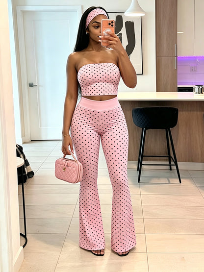 Brunch Polka Dot Pant Set W/Headband