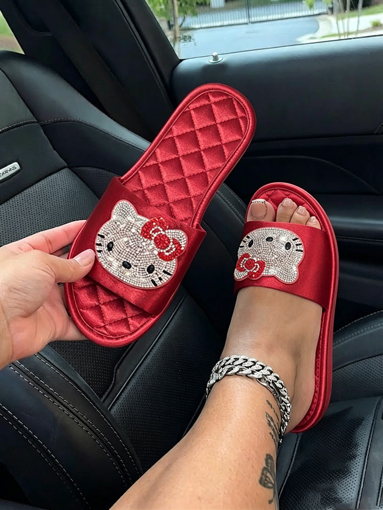 Bedroom Cute Rhinestone Slides