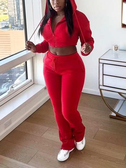 Basic Hoodie Extended Pants Set