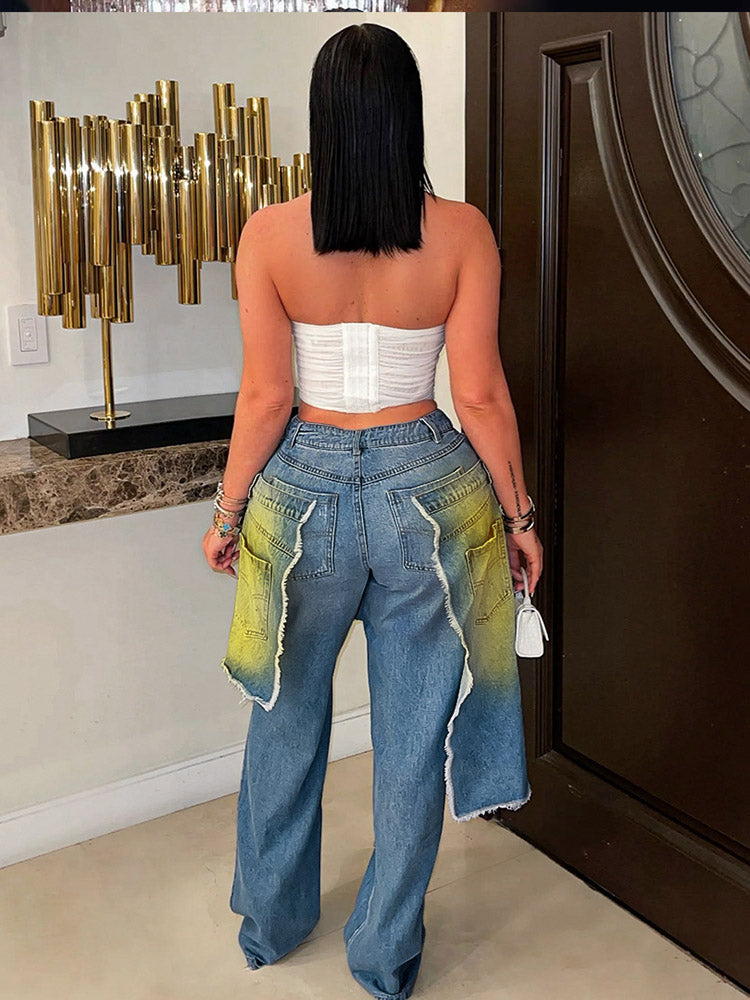 Double Layered Denim Jeans