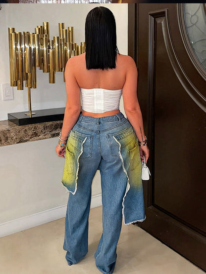 Double Layered Denim Jeans