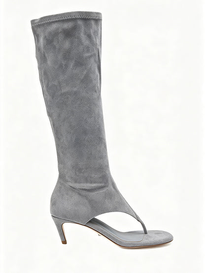 Leather Open Toe Thong Boots