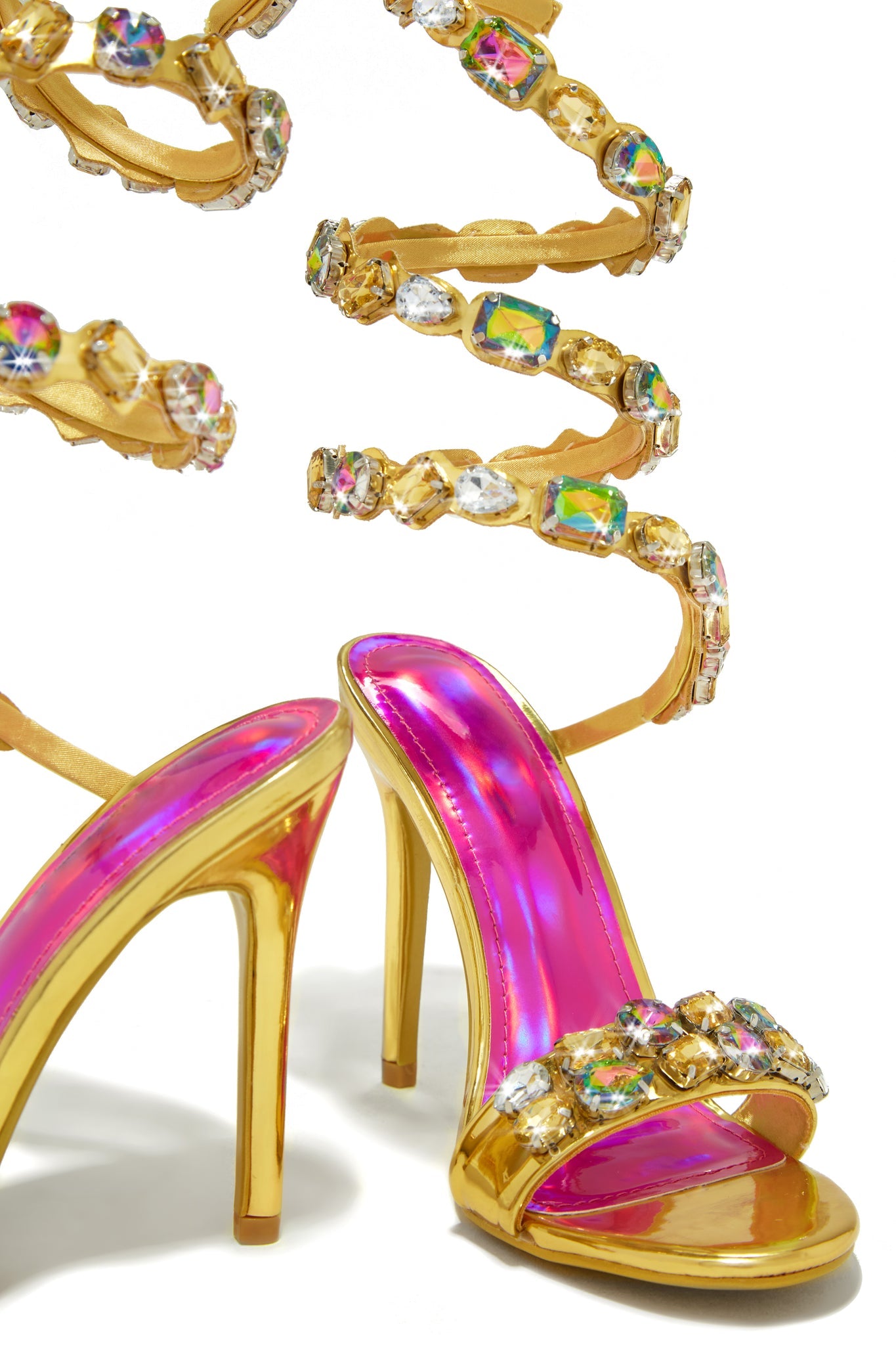 Gems Embellished Heels - ECHOINE