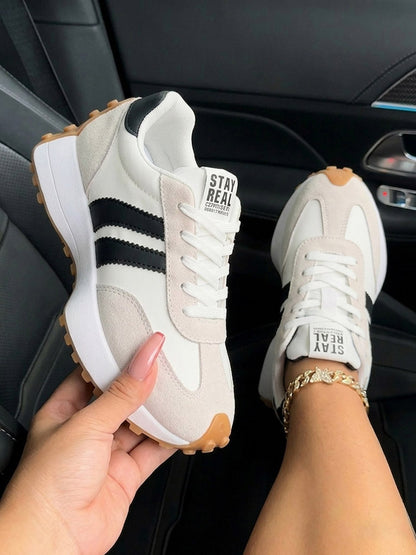Classic Contrast Platform Sneakers