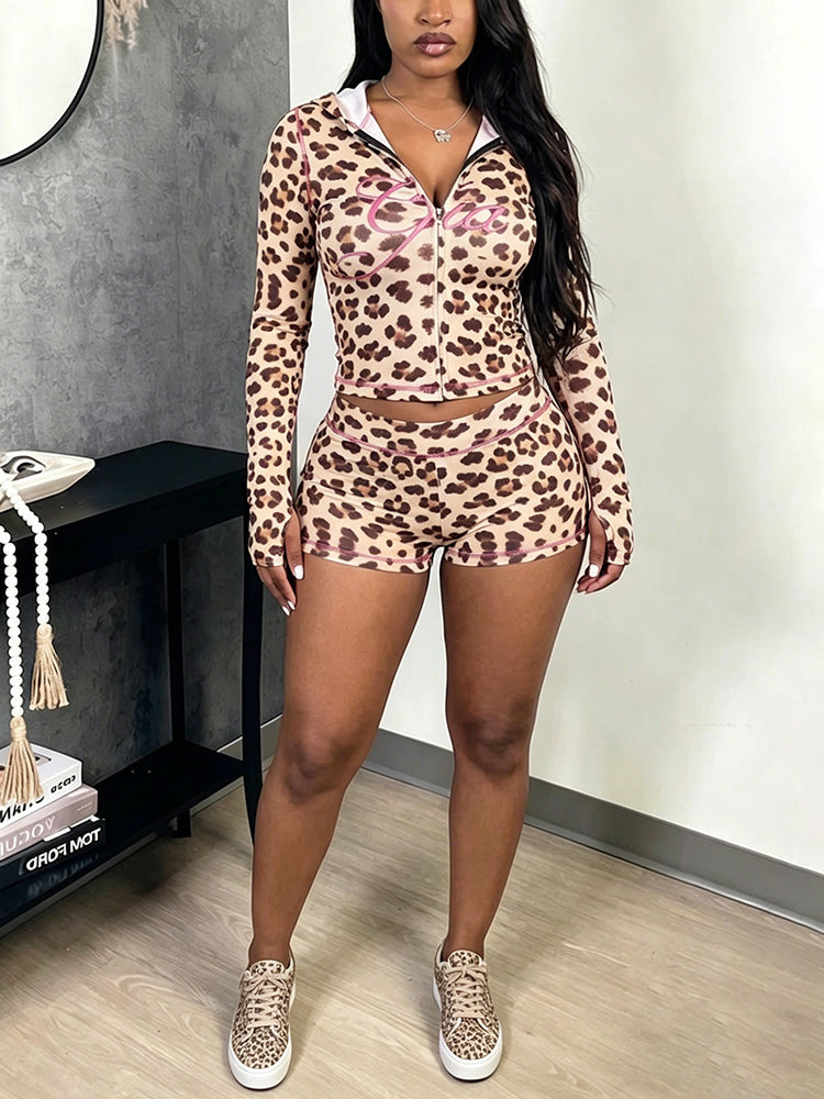 Graphic Hoodie & Shorts Set