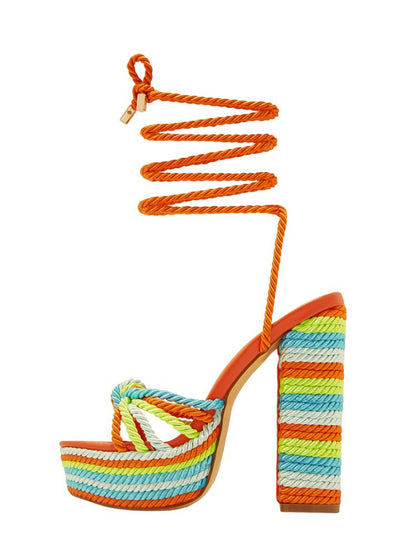 Rope Platform Chunky Heel Sandals