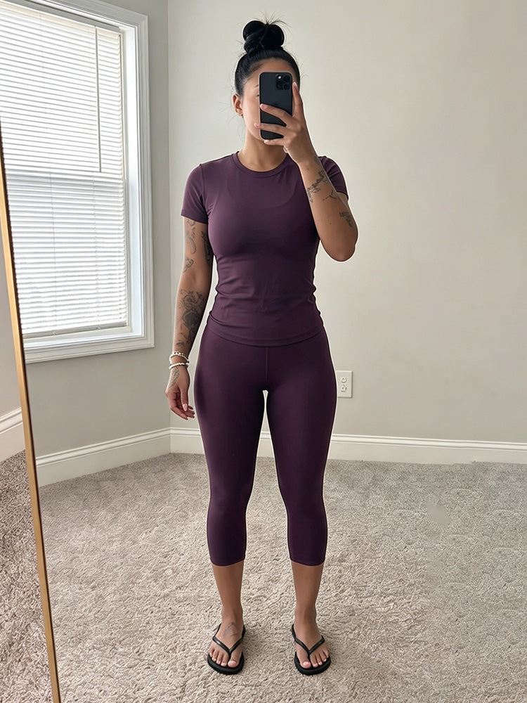 Effortless Fitted Tee & Capri Leggings Set