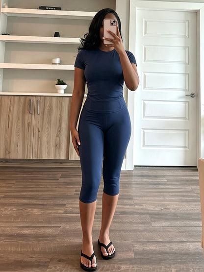 Effortless Fitted Tee & Capri Leggings Set