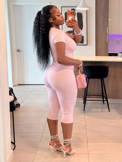 Effortless Fitted Tee & Capri Leggings Set