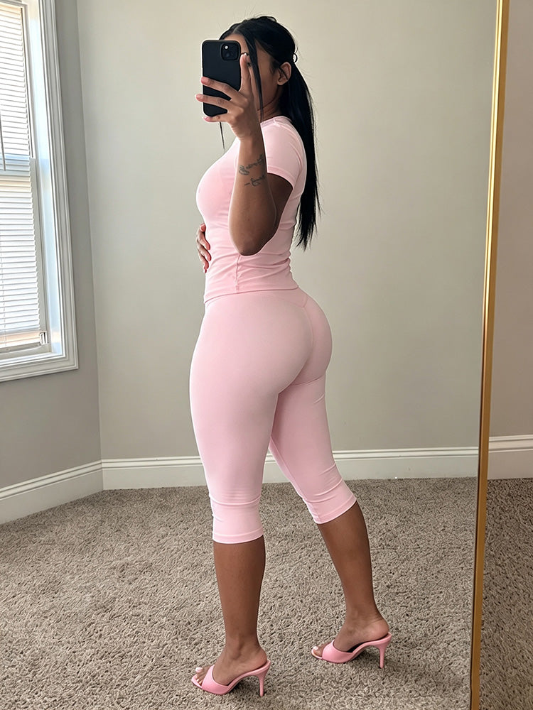 Effortless Fitted Tee & Capri Leggings Set