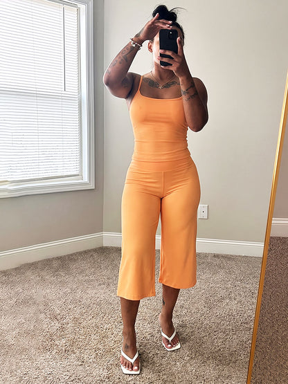 Soft Cami Top & Wide Capri Pants Lounge Set