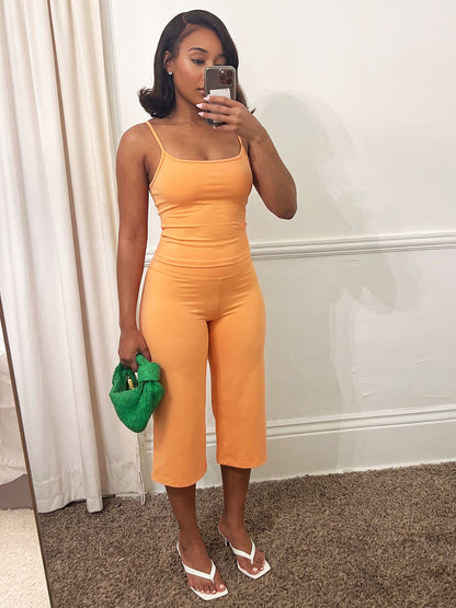 Soft Cami Top & Wide Capri Pants Lounge Set