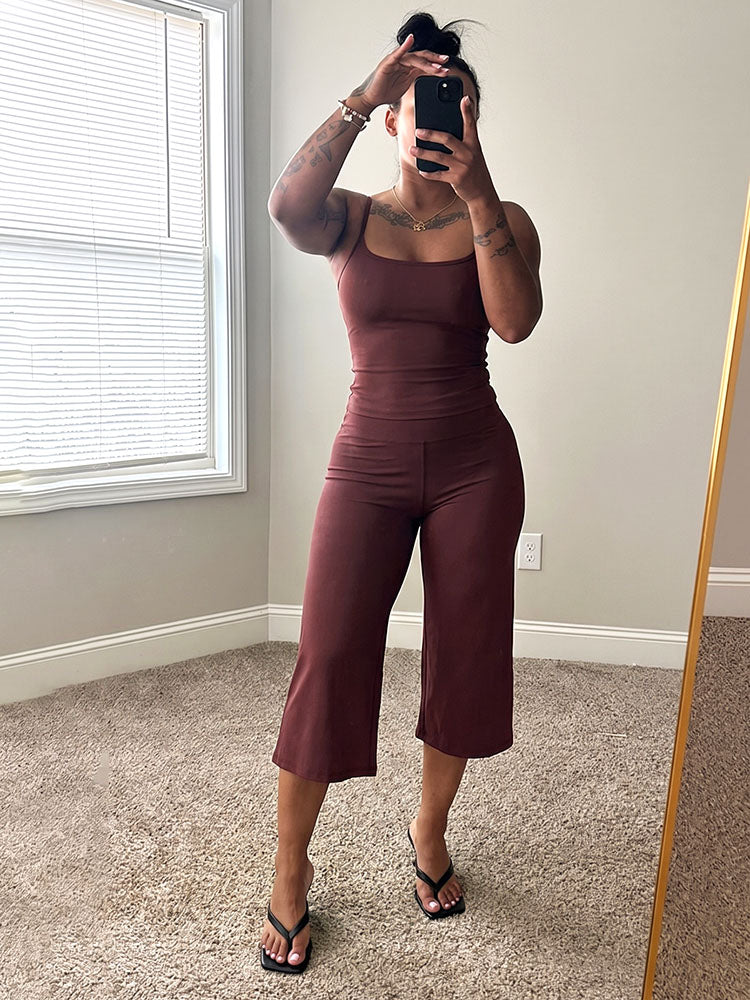 Soft Cami Top & Wide Capri Pants Lounge Set