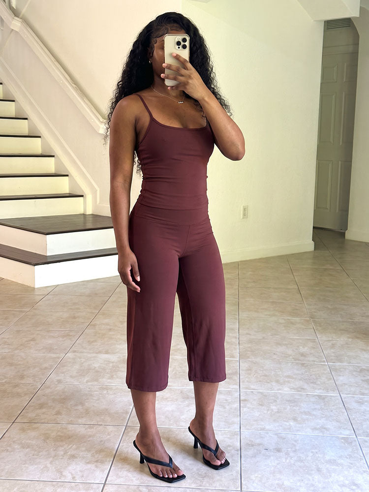 Soft Cami Top & Wide Capri Pants Lounge Set