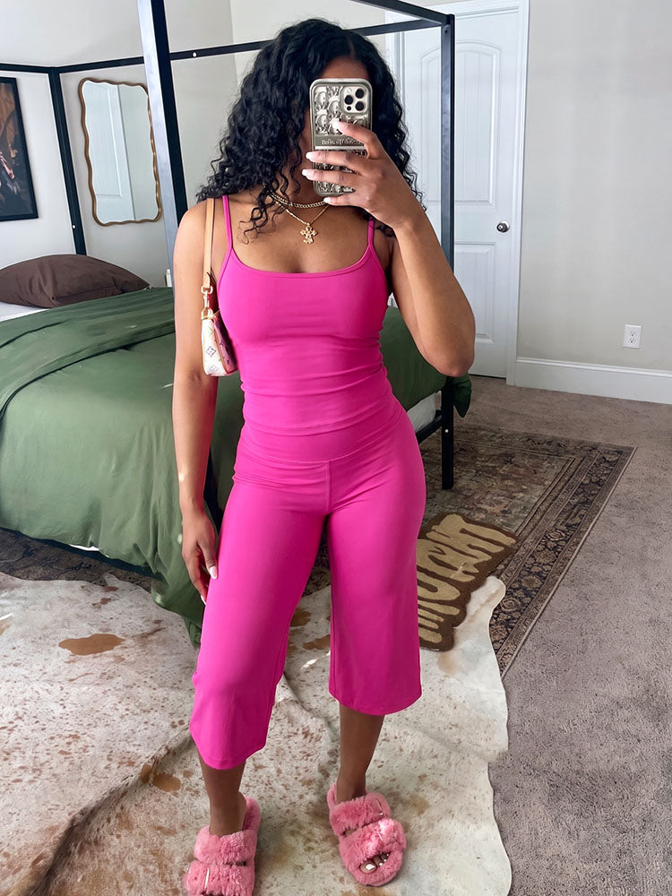 Soft Cami Top & Wide Capri Pants Lounge Set