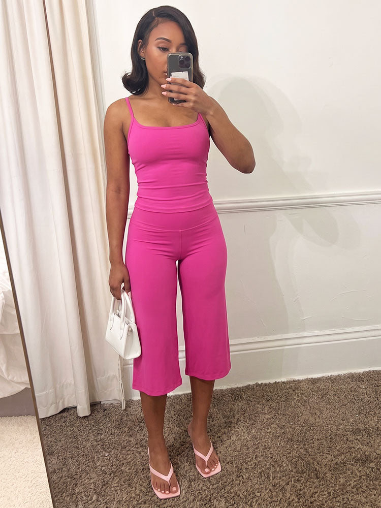 Soft Cami Top & Wide Capri Pants Lounge Set