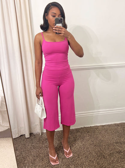 Soft Cami Top & Wide Capri Pants Lounge Set