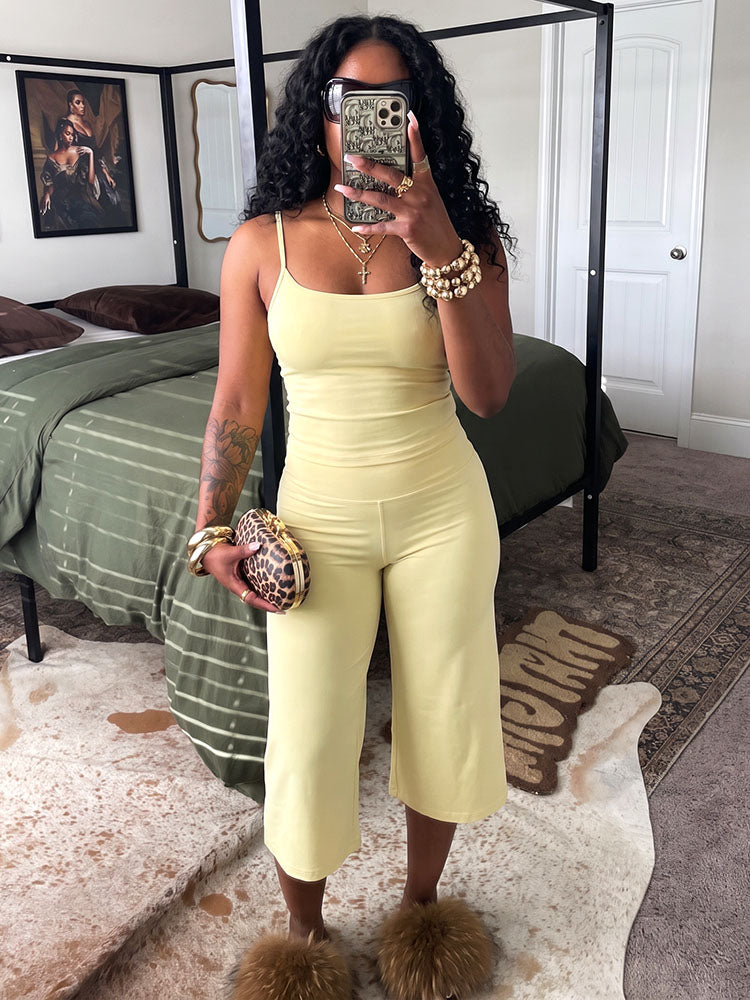 Soft Cami Top & Wide Capri Pants Lounge Set