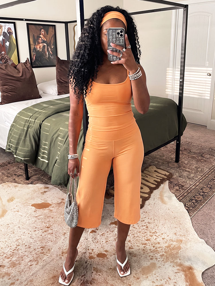 Soft Cami Top & Wide Capri Pants Lounge Set