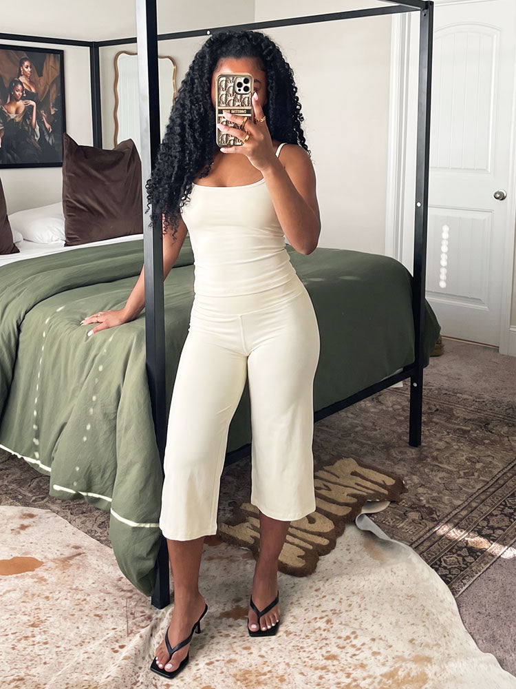 Soft Cami Top & Wide Capri Pants Lounge Set