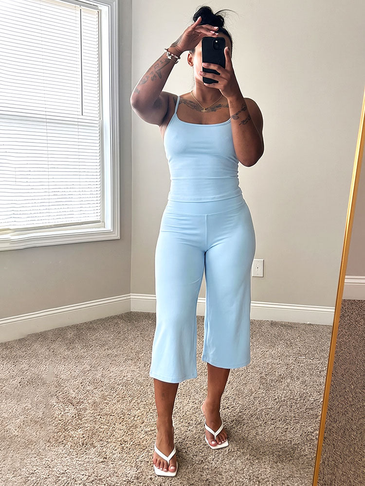 Soft Cami Top & Wide Capri Pants Lounge Set