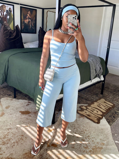 Soft Cami Top & Wide Capri Pants Lounge Set