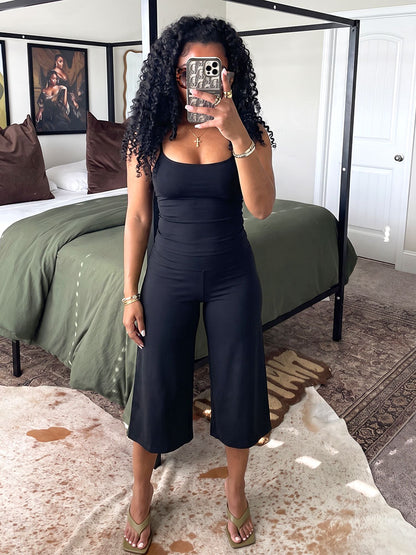 Soft Cami Top & Wide Capri Pants Lounge Set
