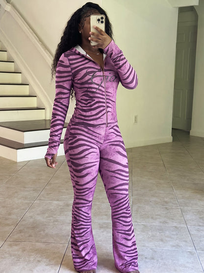 Graphic Hoodie & Flare Pants Set