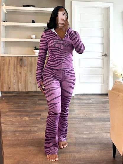 Graphic Hoodie & Flare Pants Set
