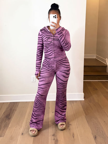 Graphic Hoodie & Flare Pants Set