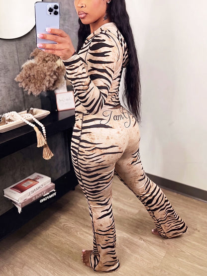 Graphic Hoodie & Flare Pants Set