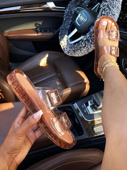 Jelly Double Buckle Strap Sandals