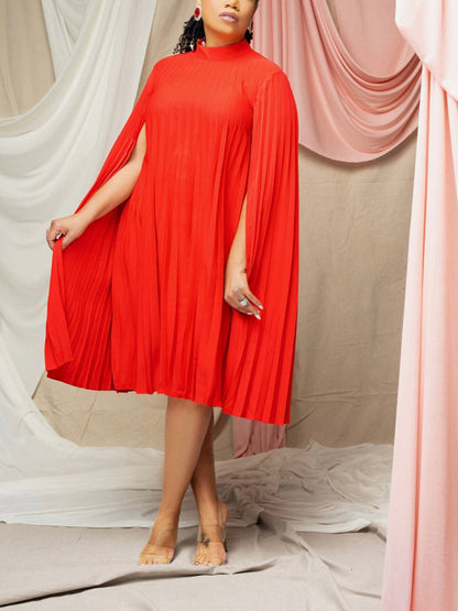 Split Cloak Sleeve Chiffon Dress