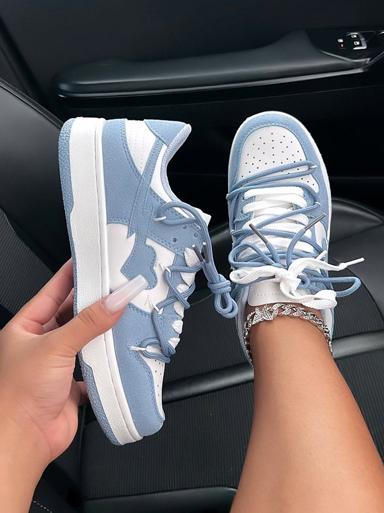 Heart Lace-Up Sneakers - ECHOINE