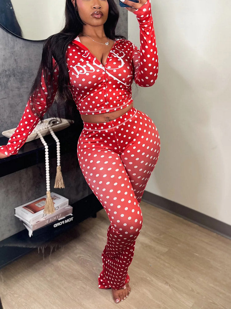 Graphic Hoodie & Flare Pants Set
