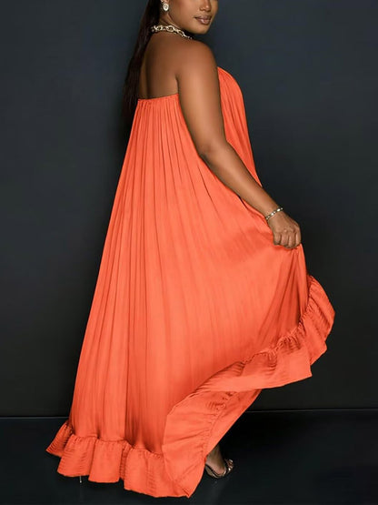 Strapless Ruffle High-Low Dress