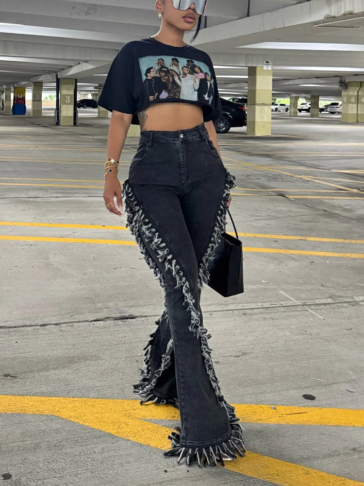 Frayed Denim Jeans